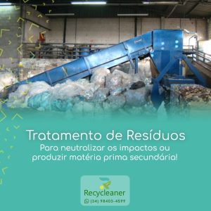 Nós realizamos o tratamento dos resíduos coletados com o objetivo de neutralizar os impactos desses resíduos ou até mesmo produzindo matéria prima secundária, as reintegrando novamente.